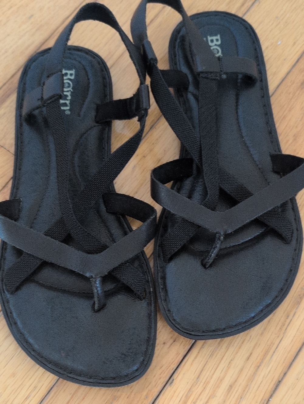 Born Black Strappy Flat Sandals